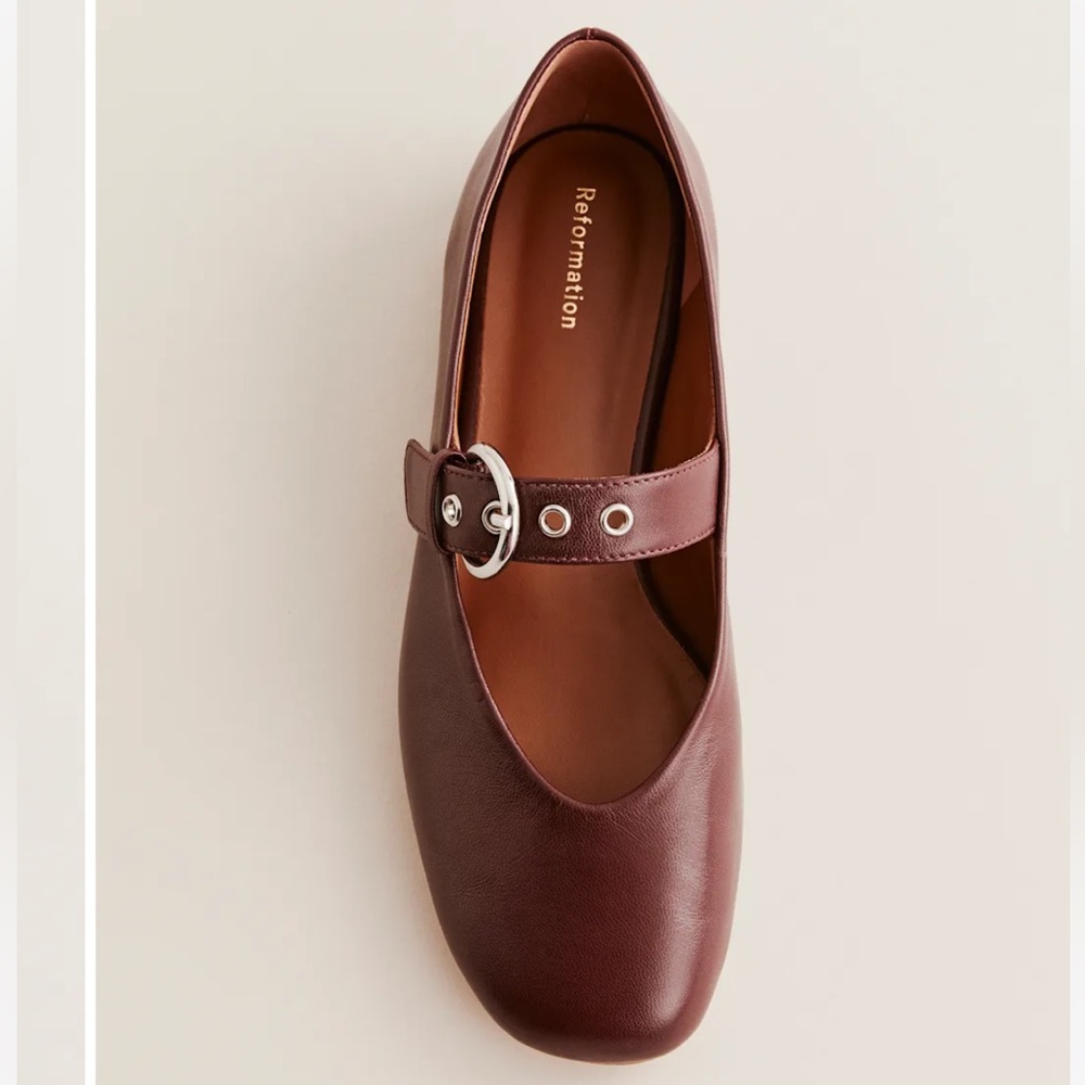 Reformation Bethany Ballet Flat Ruby - Size 7.5